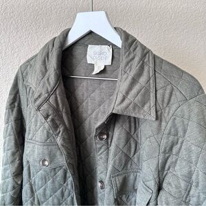 Quilted Button Down Shirt Jacket